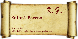 Kristó Ferenc névjegykártya