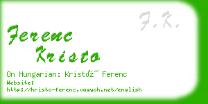 ferenc kristo business card